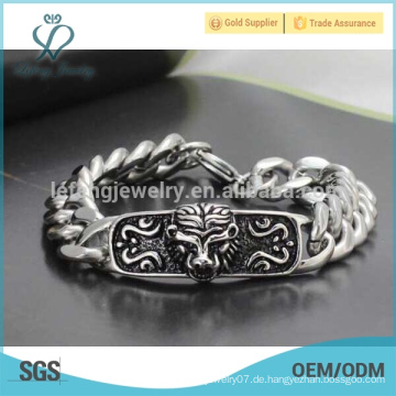 Spezielle Edelstahl Silber Gothic Armband Schmuck, cool Mann Löwe Armband